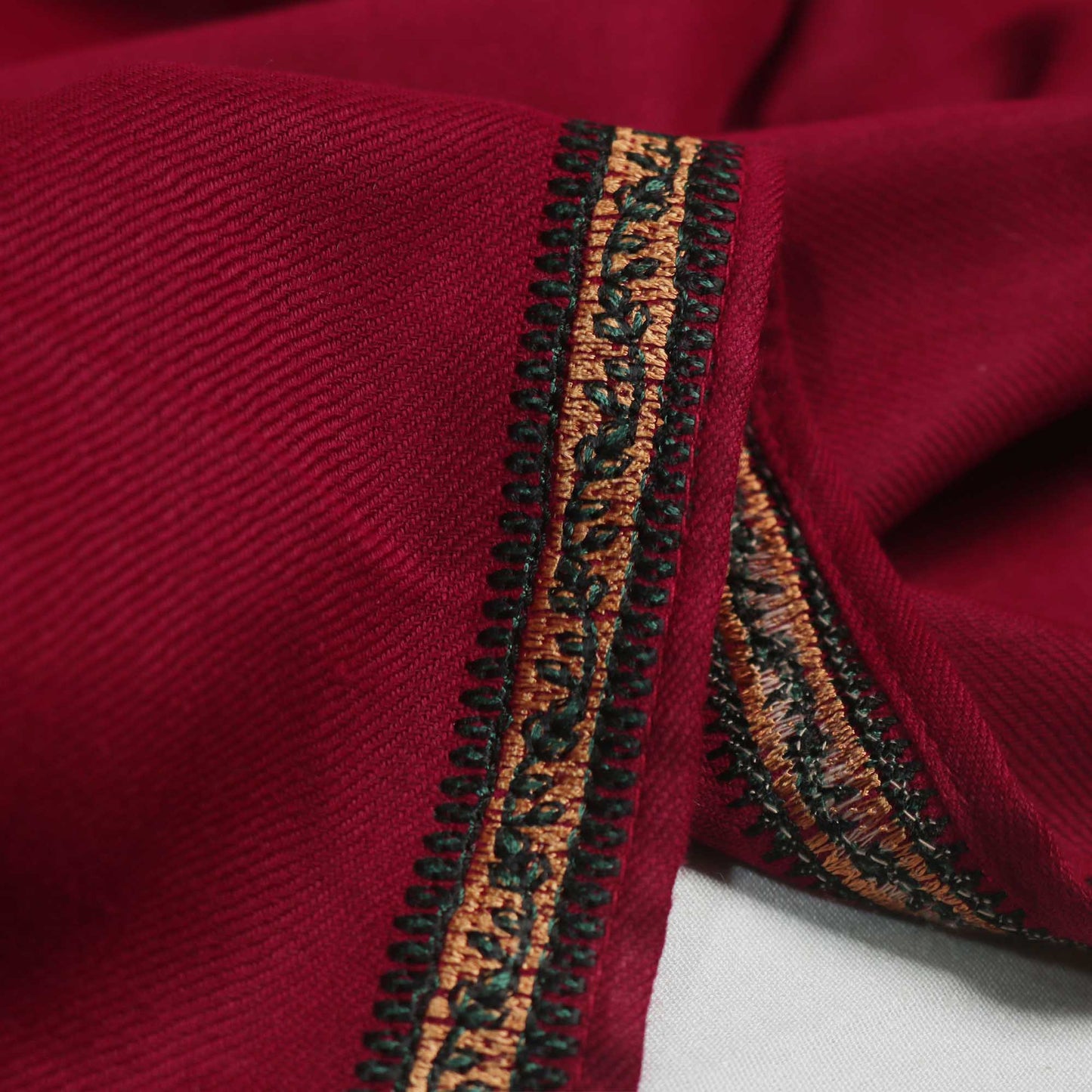 Embroidered Border Pashmina Mehroon Shawl Sh13