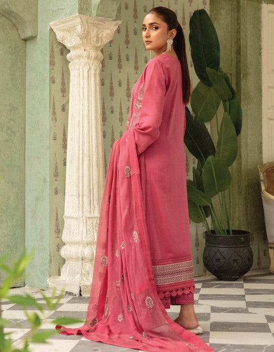 3Piece - Embroidered Summer karandi Suit Mink JH285
