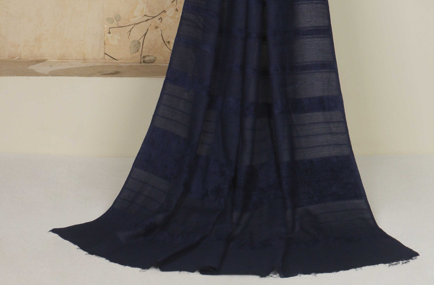 Velvet Wool Navy Blue Shawl Sh161