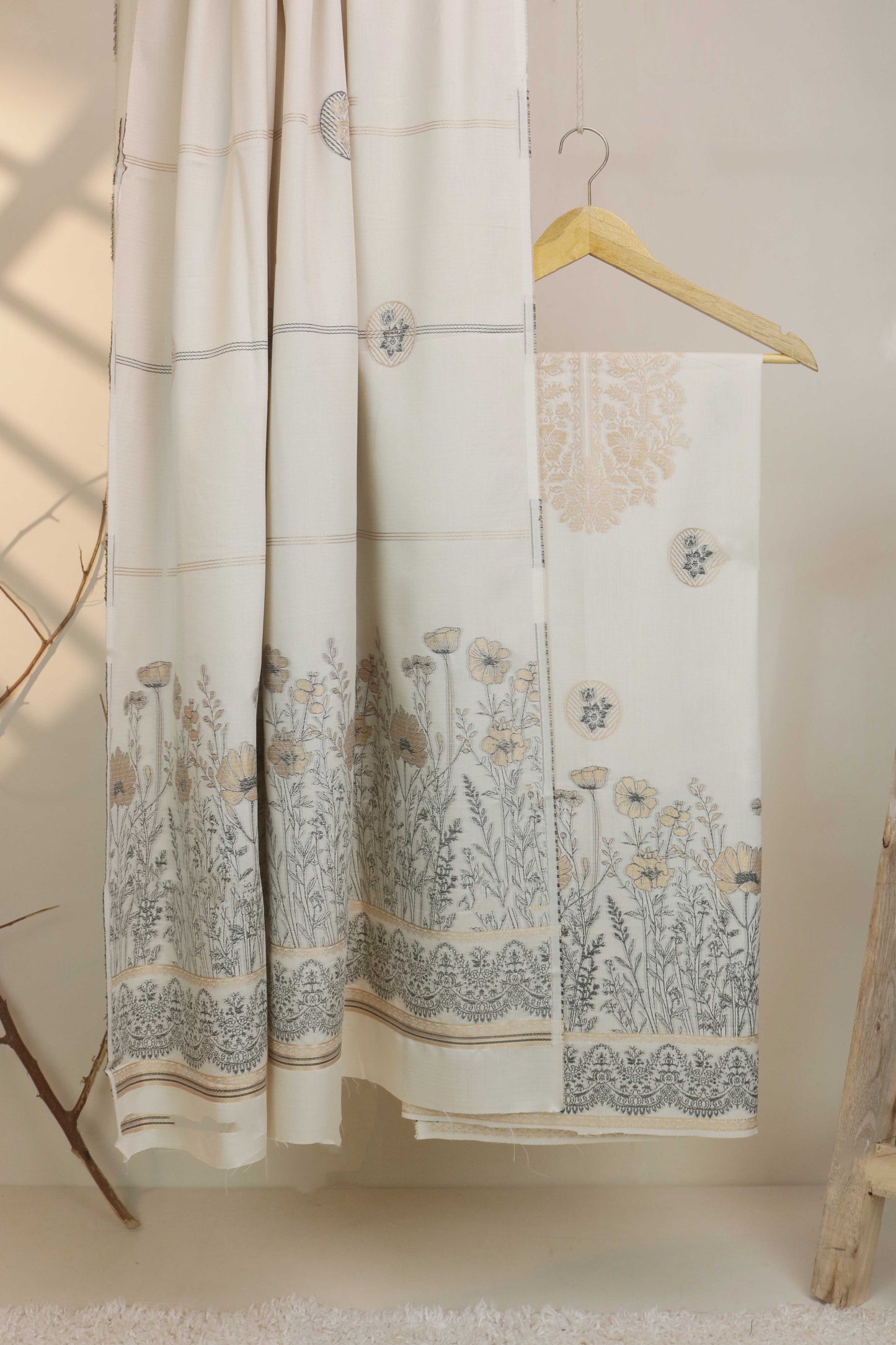 3Piece Linen Jacquard Suit VC32