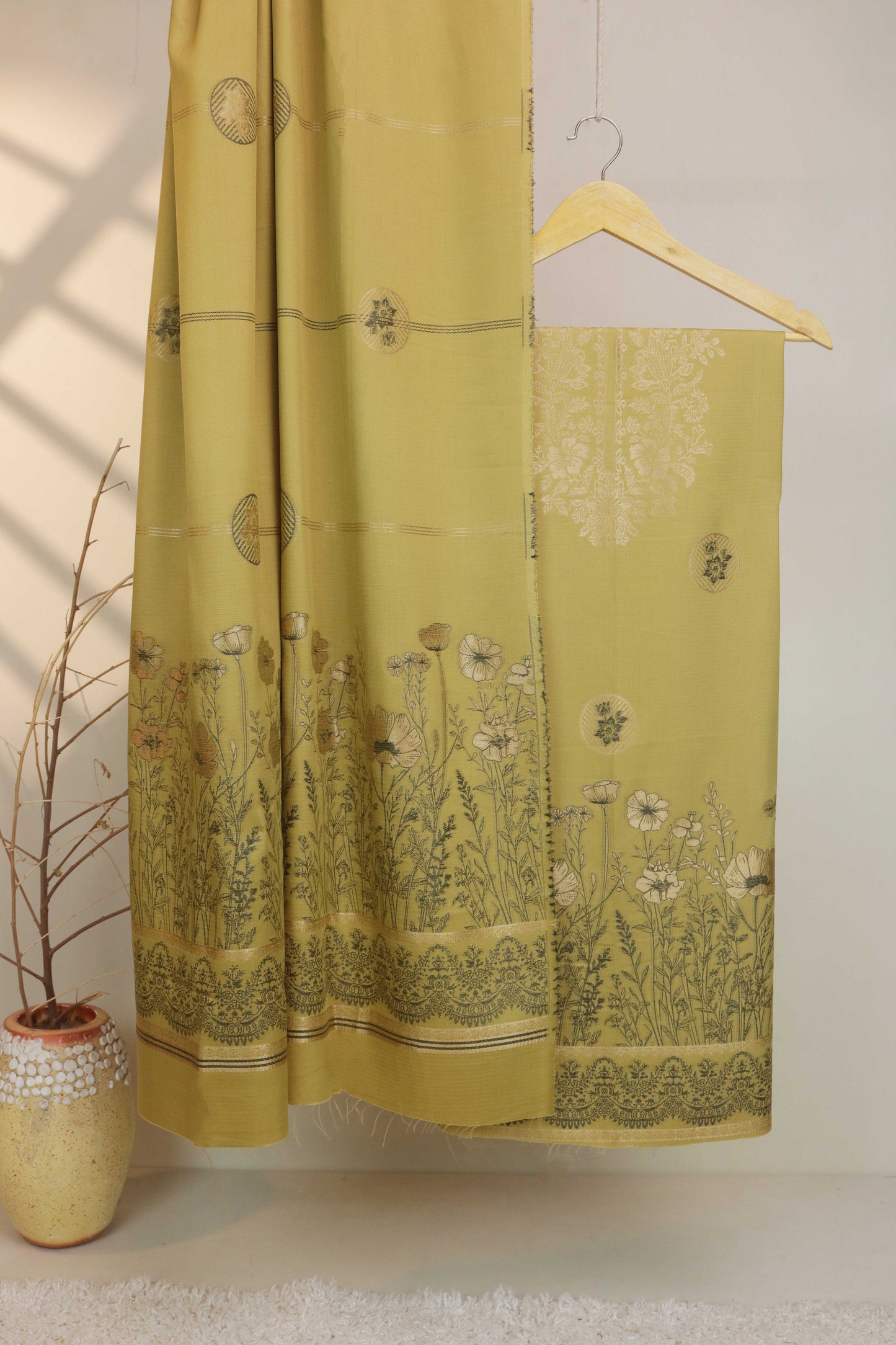 3Piece Linen Jacquard Suit VC29