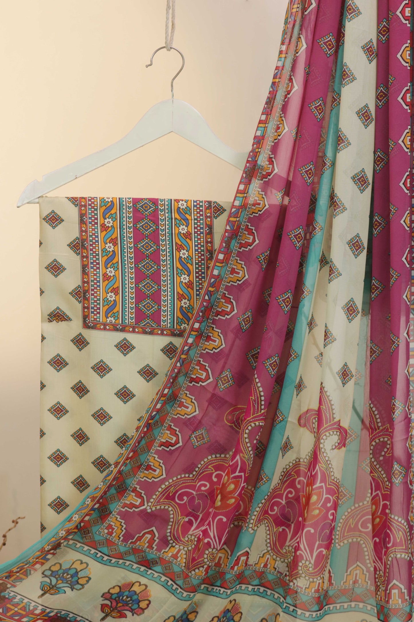3Piece -Viscous Printed Suit VC09
