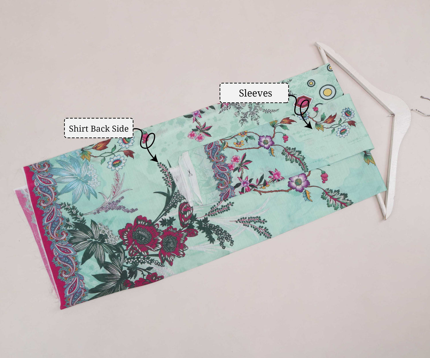 3Piece - Superior Printed Lawn Suit Carnation D038
