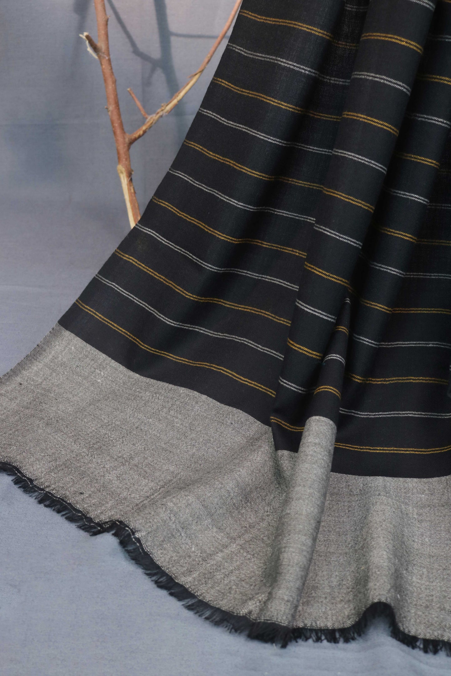 Zam Zam Lining Pashmina Shawl 3214 Black2