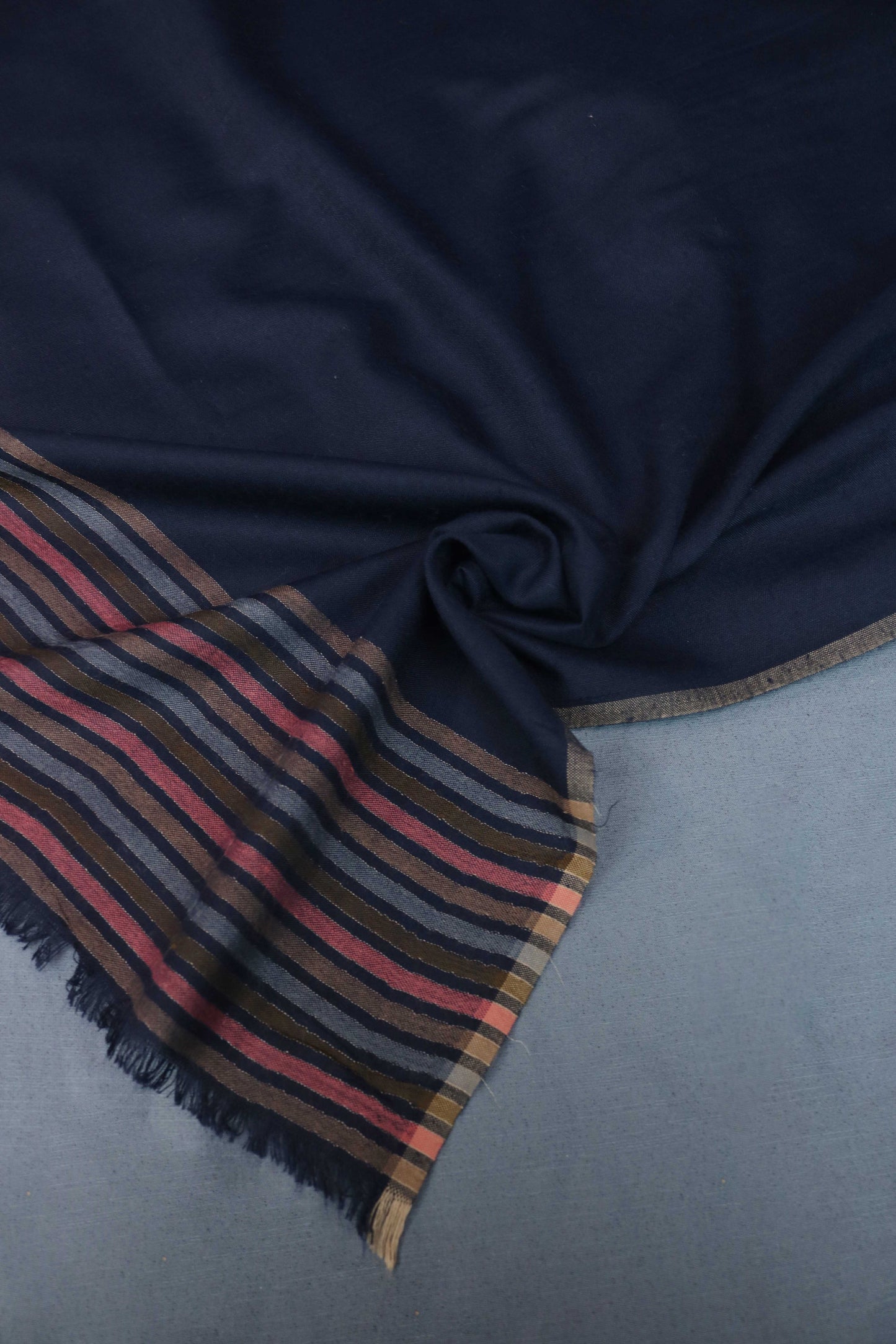 Zam Zam Lining Pashmina Shawl 3101 Navy Blue