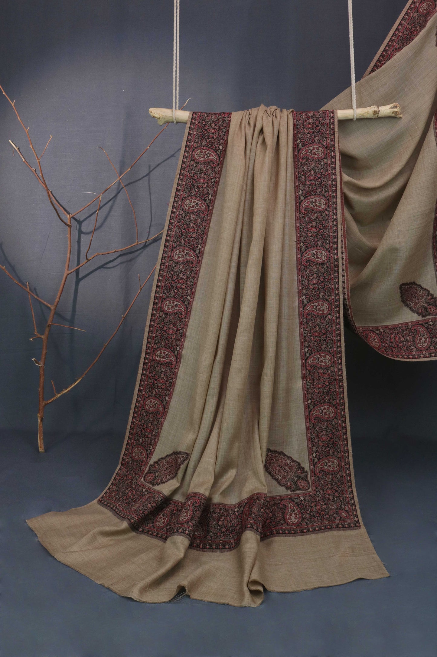 Kani Border Pashmina Shawl HKSH01