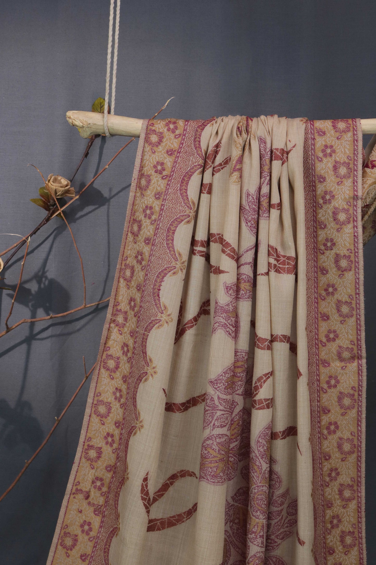 Kani Border Pashmina Shawl 3522A