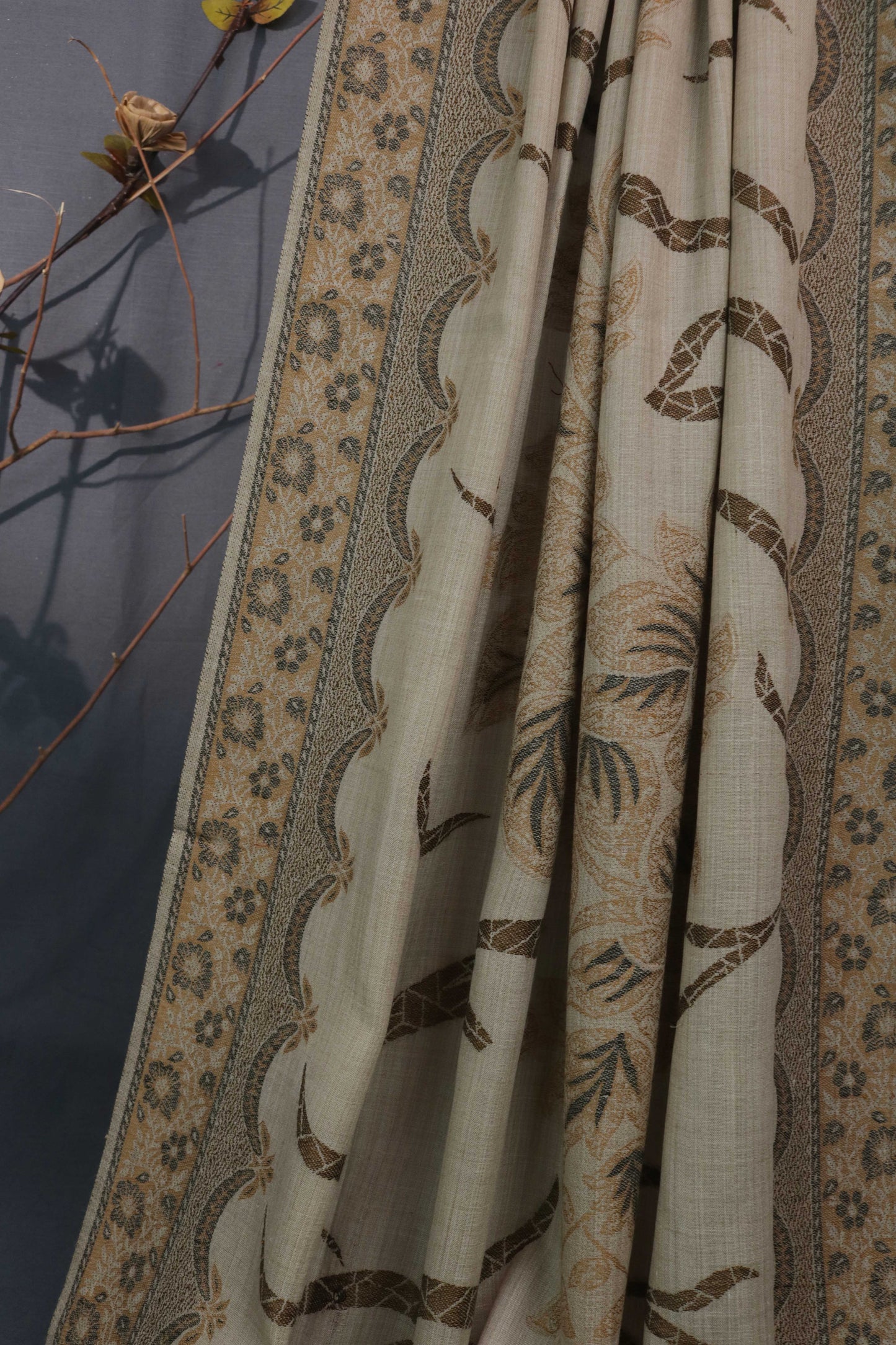 Kani Border Pashmina Shawl 3522C