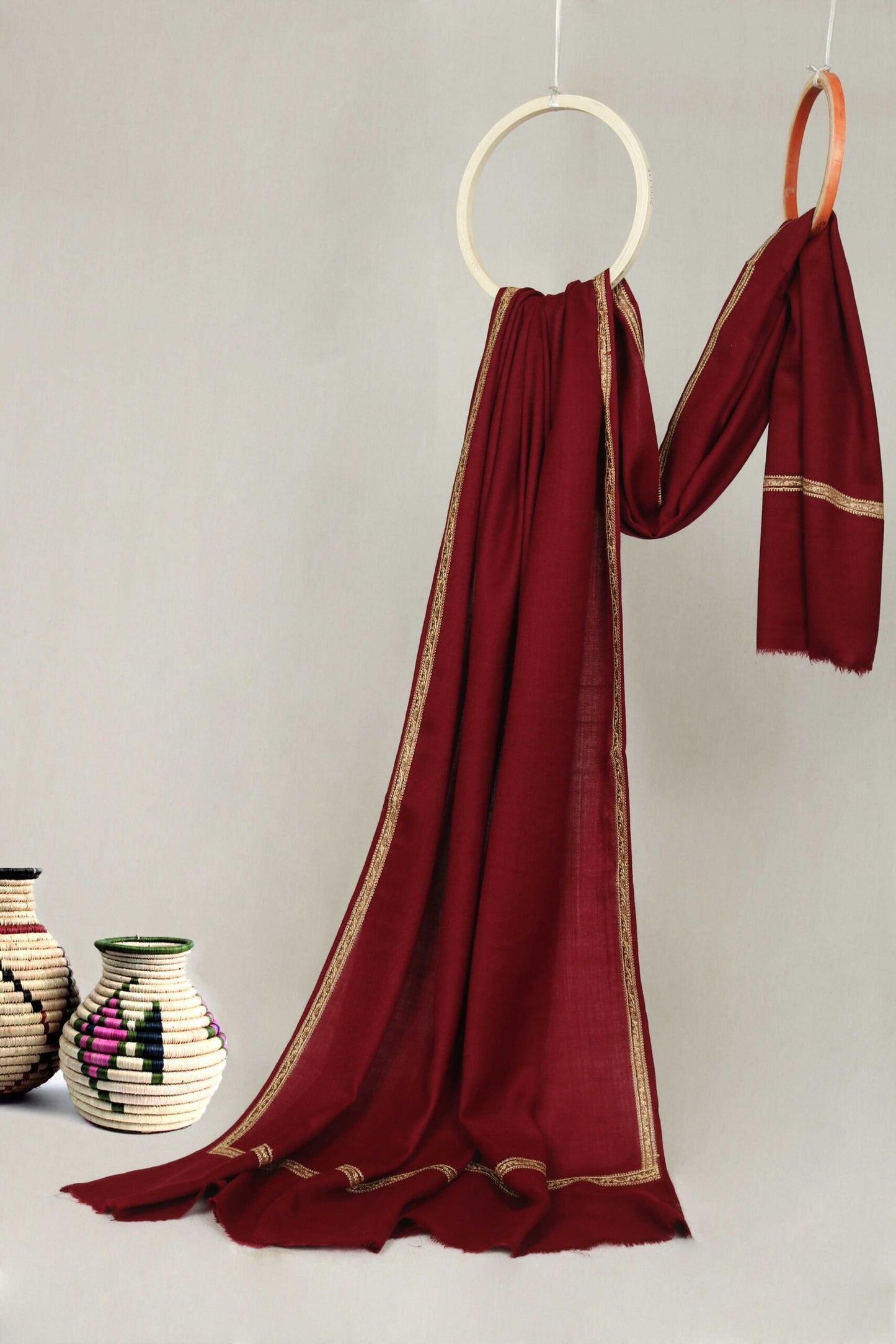 Embroidered Broder Pashmina Shawl Sh39