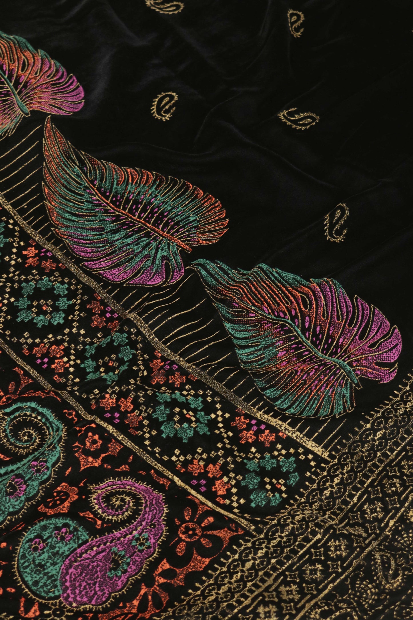 Velvet Screen-Printed Shawl 3576C