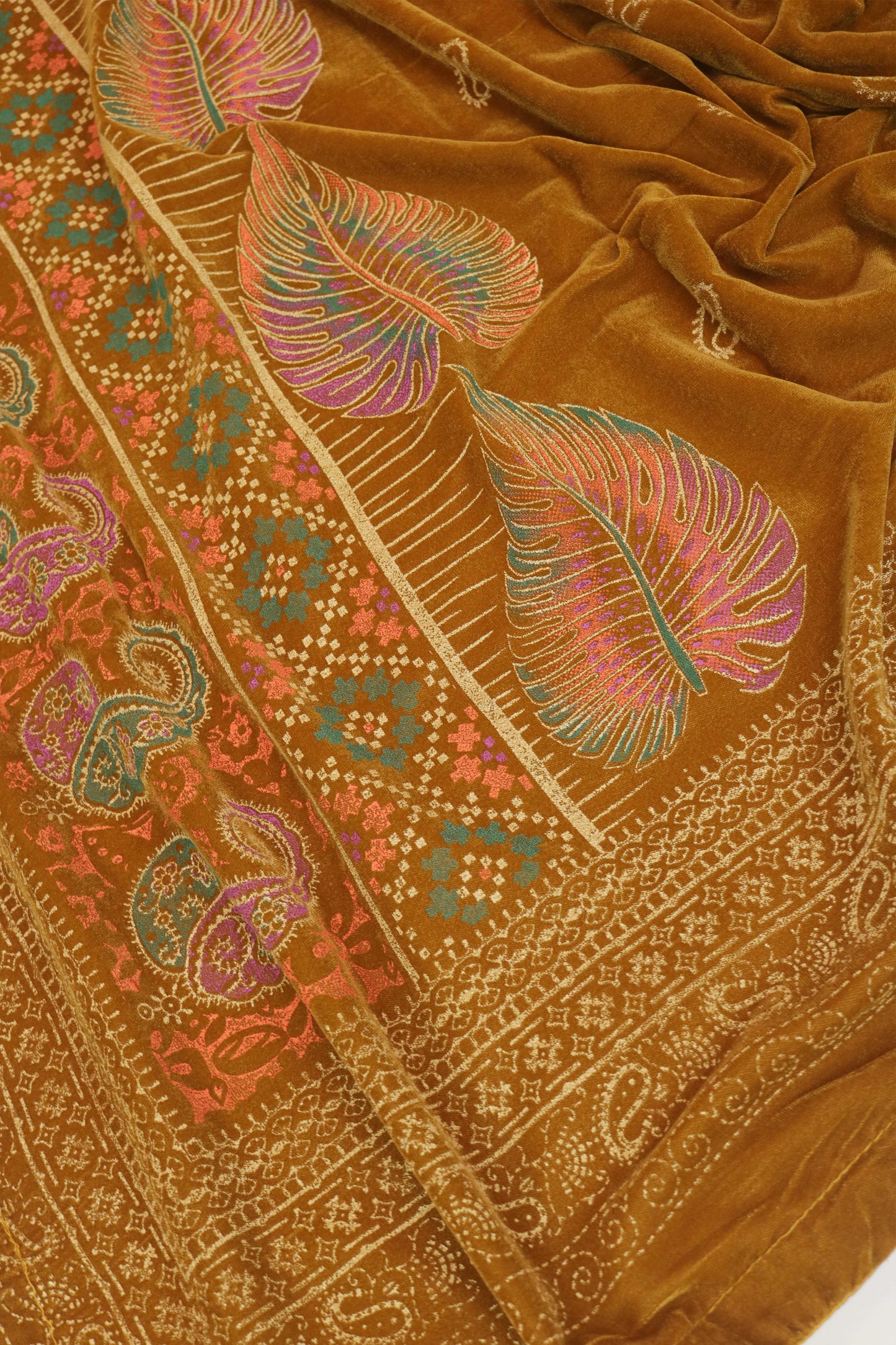 Velvet Screen-Printed Shawl 3576F