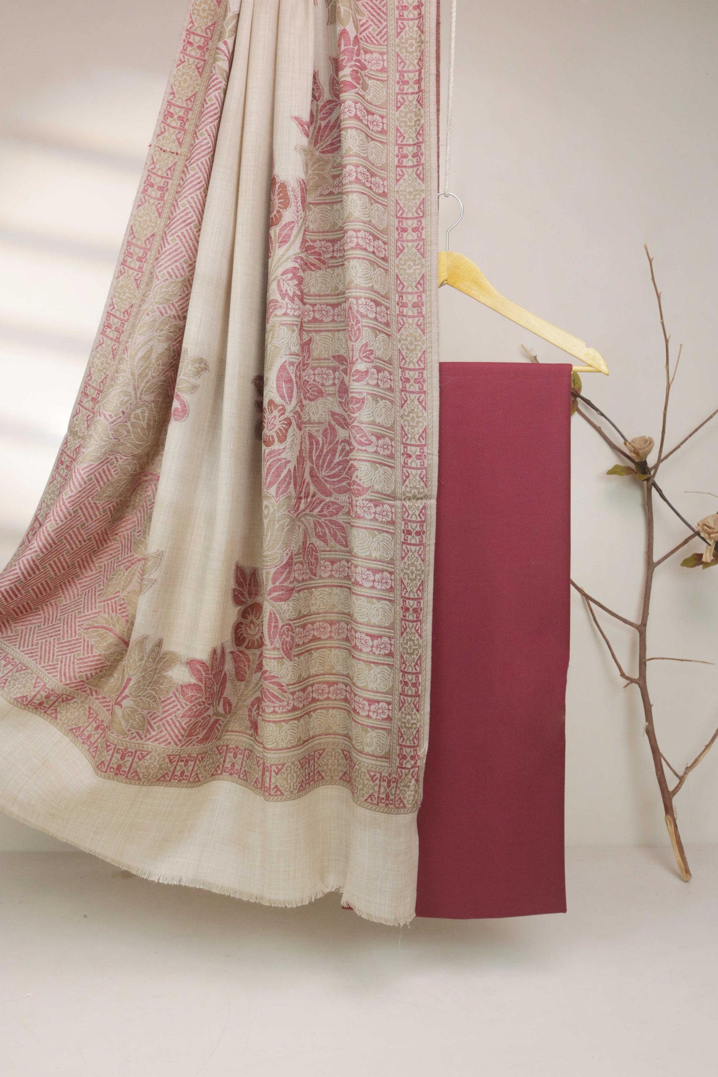 3Piece - Karandi with Pashmina Shawl KPP216