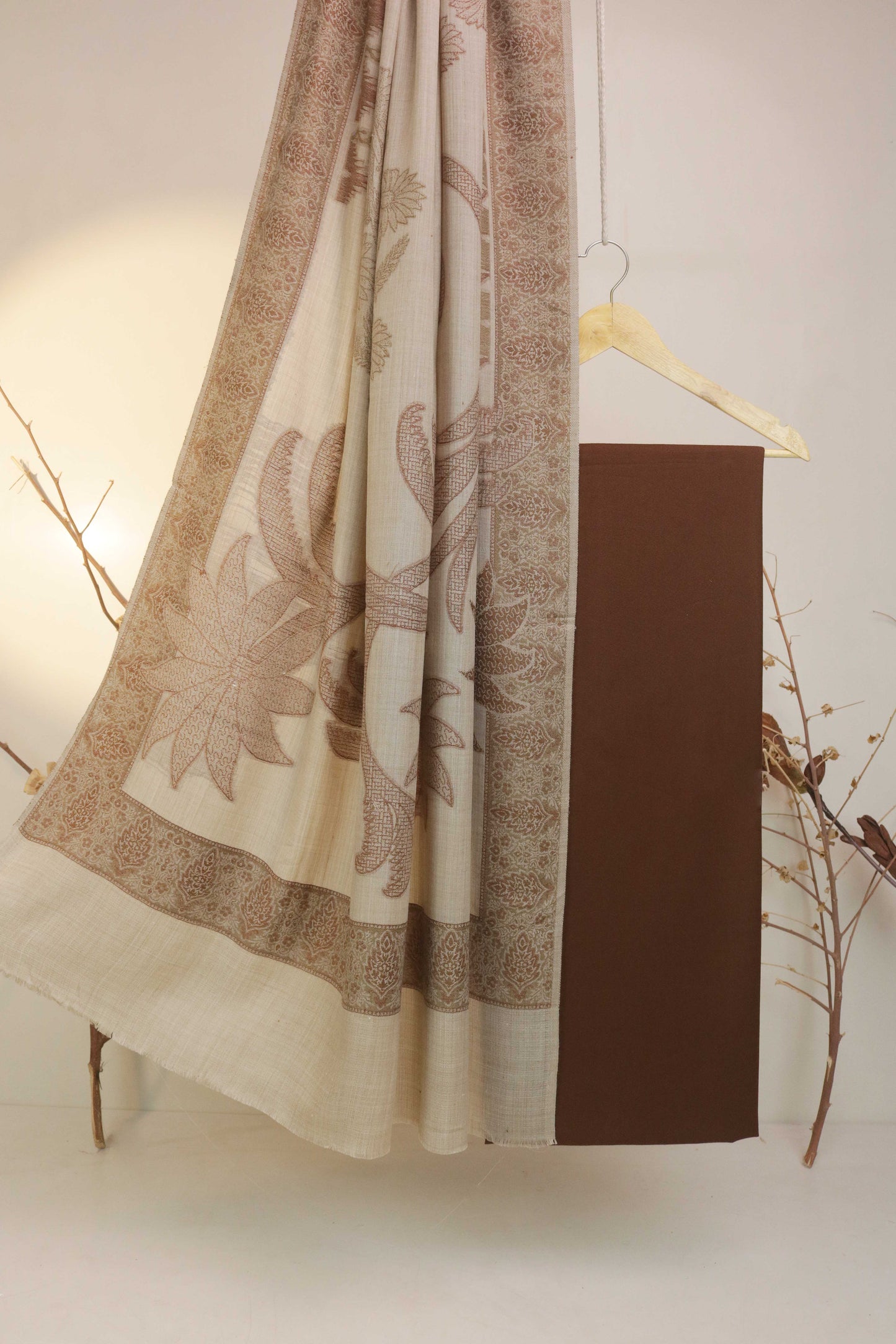 3Piece - Karandi with Pashmina Shawl KPP220