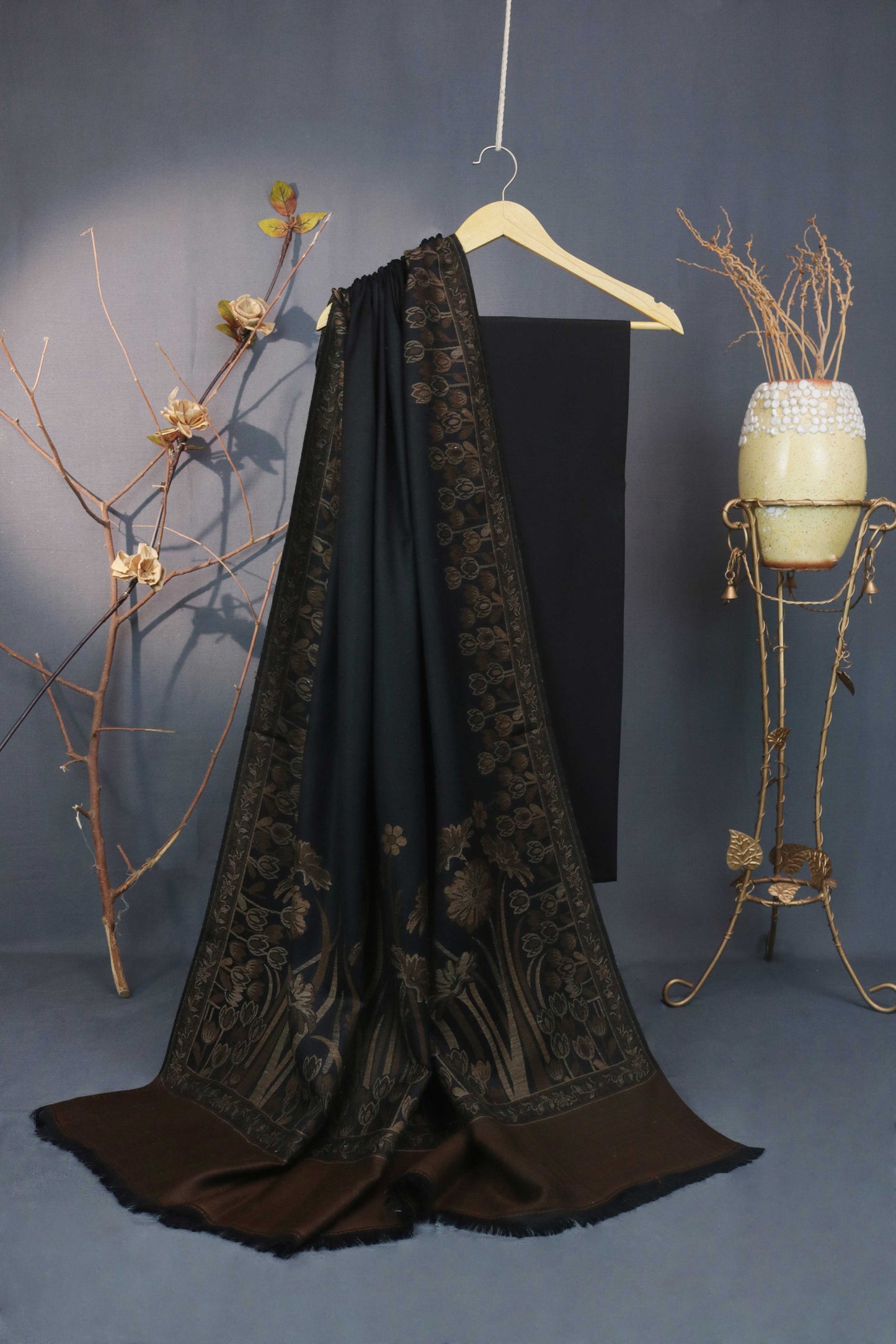 3Piece -Karandi with Pashmina Shawl KPP260