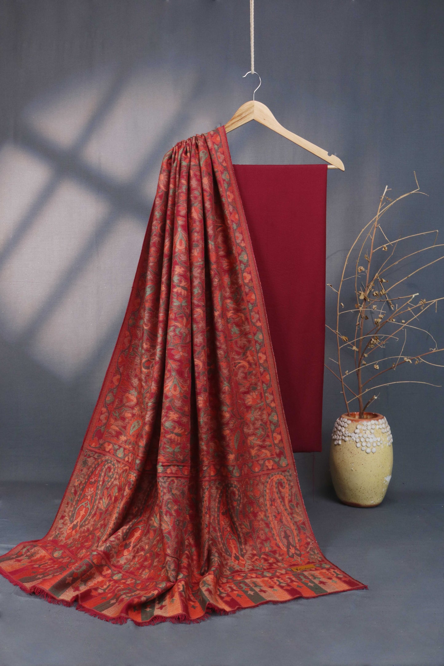 3Piece -Karandi with Pashmina Shawl KPP270