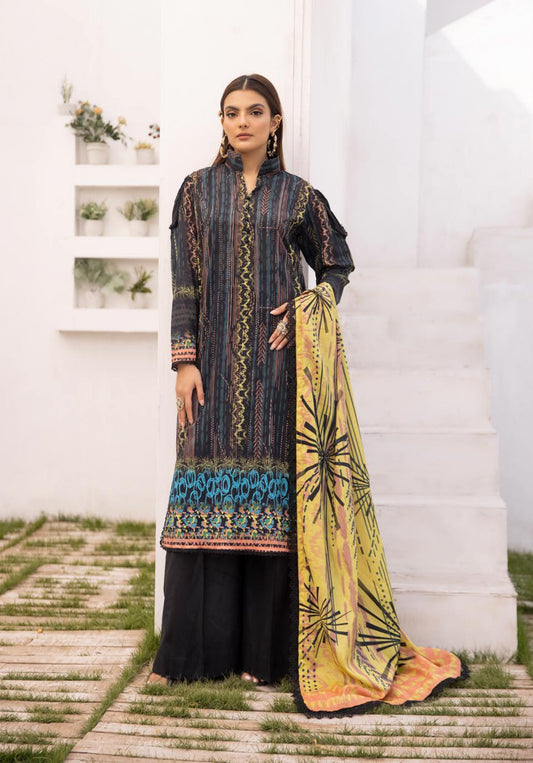 3Piece - Printed Lawn Suit Moon Soon MS011