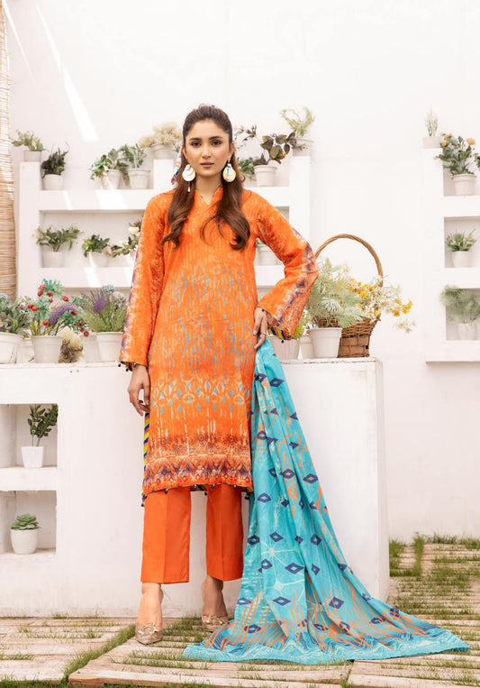 3Piece - Printed Lawn Suit Moon Soon MS016