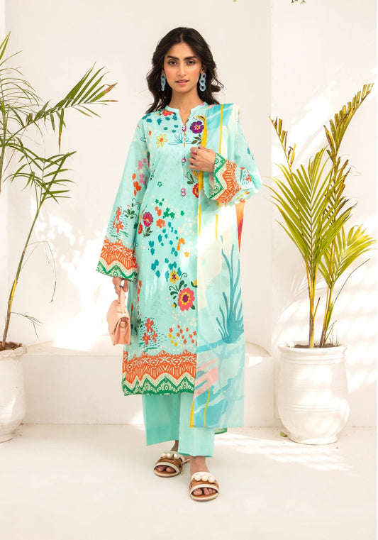 3Piece - Printed Lawn Suit POP INN  GJPN2407A2