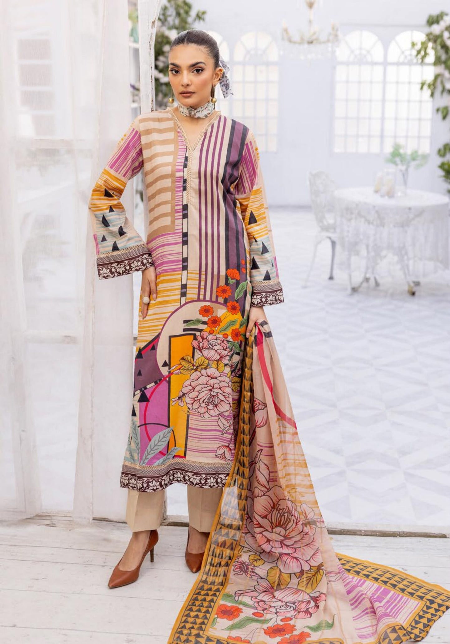 3Piece - Printed Lawn Suit POP ART  GJPA2401A17