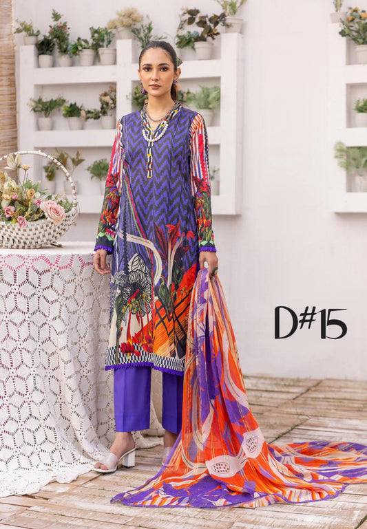 3Piece - Printed Lawn Suit POP ART  GJPA2401A15