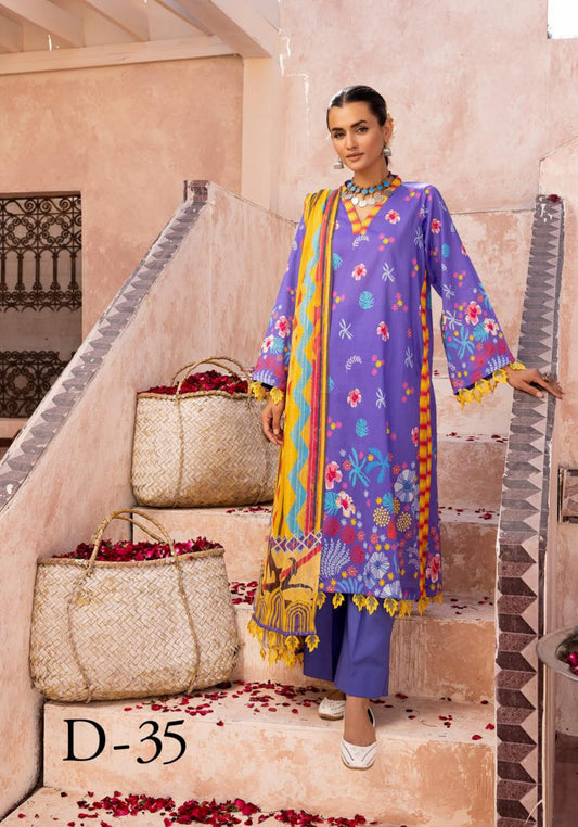 3Piece - Printed Lawn Suit POP ART  GJPA2402A35