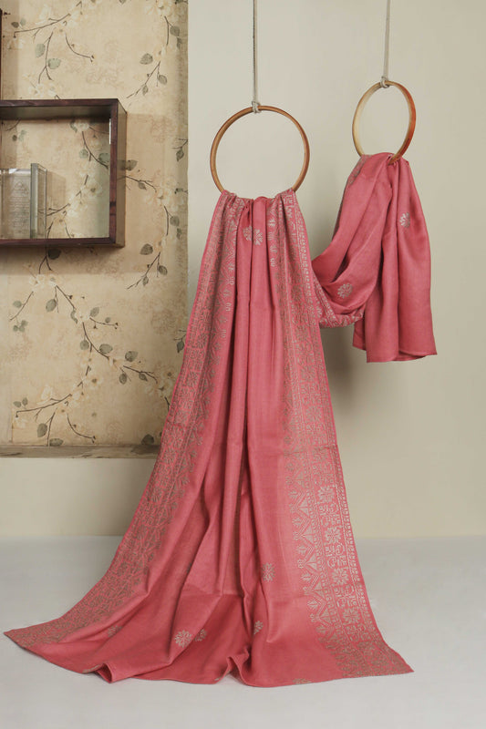 Embroidered Pashmina Tea Pink Shawl  Sh259