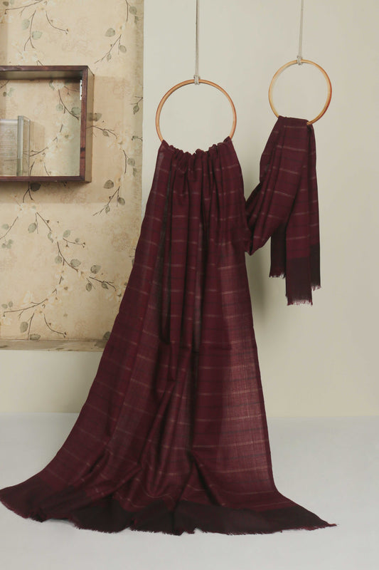 Zam Zam Lining Pashmina Mehroon Shawl  3214