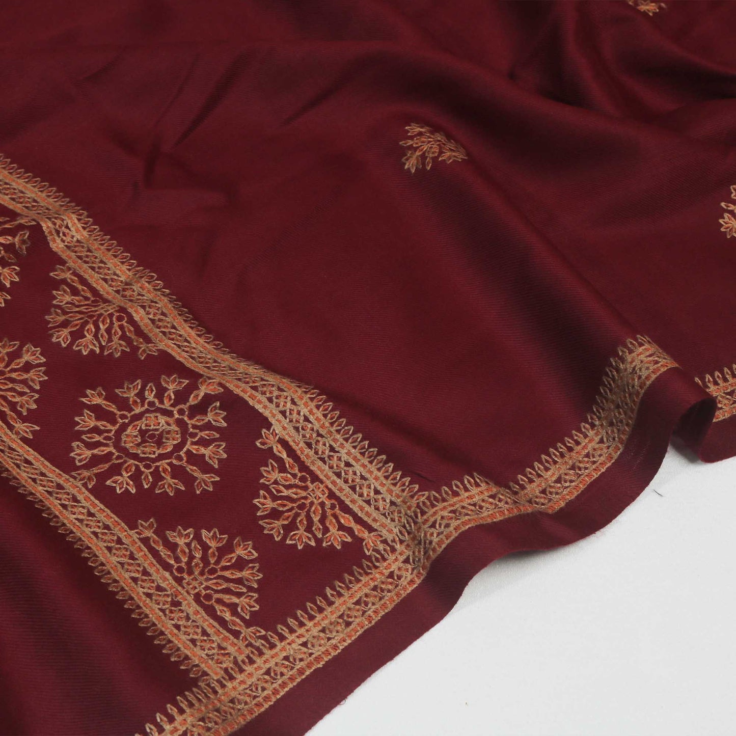 Embroidered Pashmina Mehroon Shawl Sh267