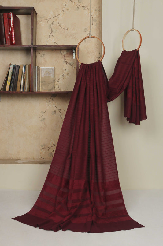 Velvet Wool Mehroon Shawl Sh162