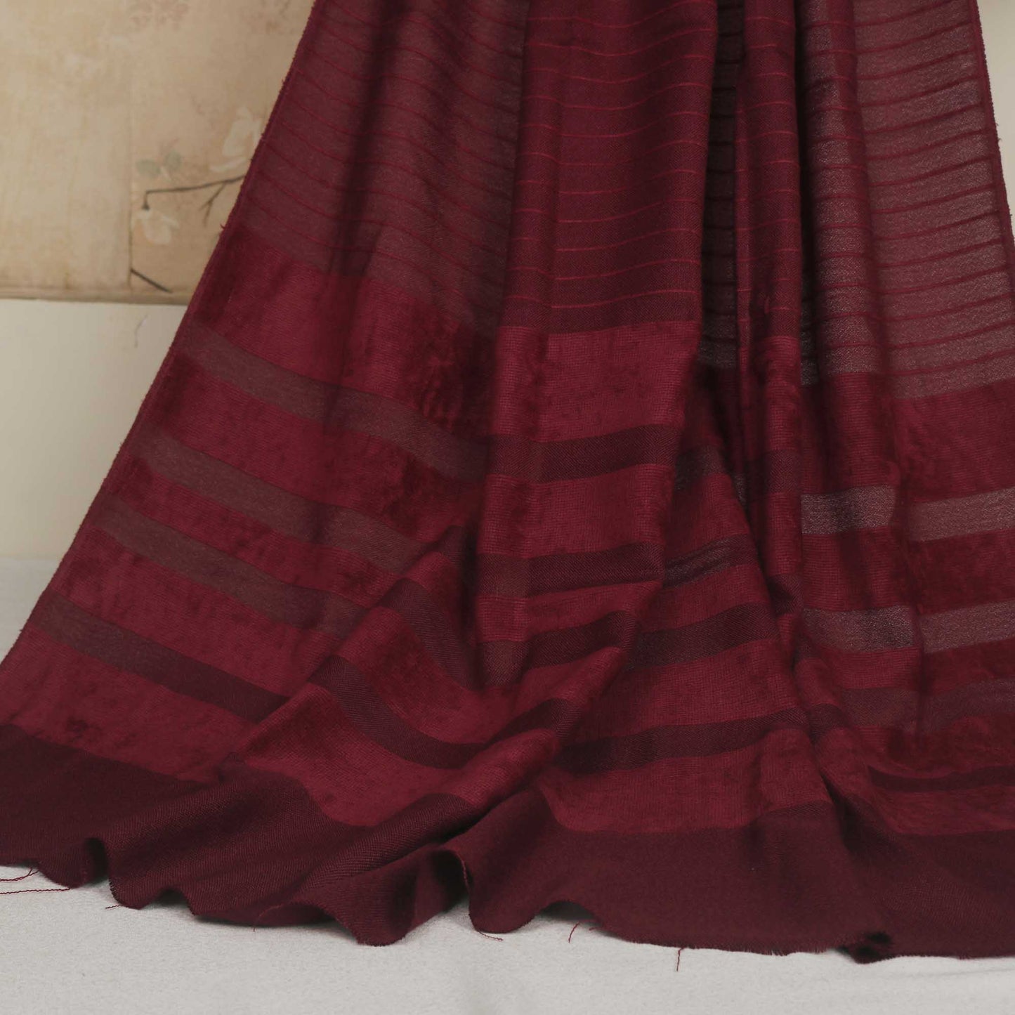 Velvet Wool Mehroon Shawl Sh162