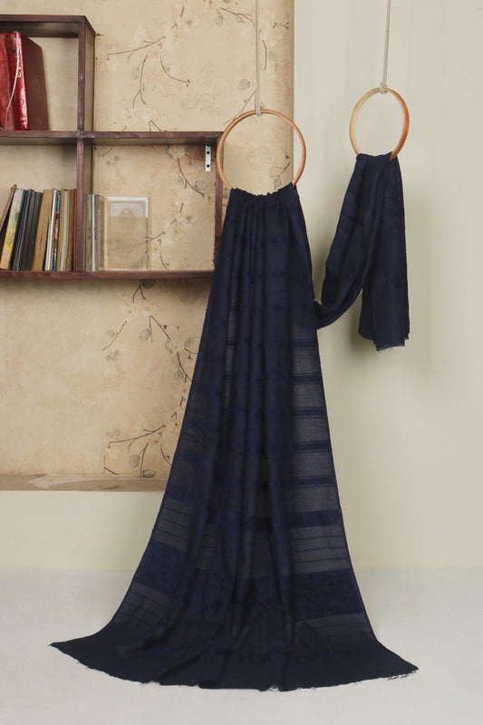 Velvet Wool Navy Blue Shawl Sh161