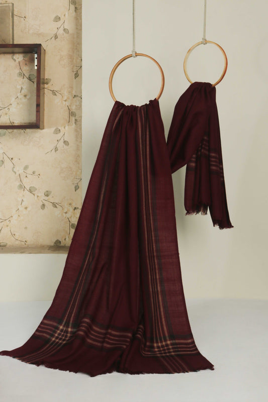 Zam Zam Pashmina Mehroon Shawl 3158