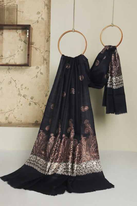 Embroidered Pashmina Navy Blue Shawl Sh216