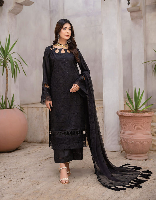 Embroidered Chicken Kari Lawn Suit Waresha  WD-32112