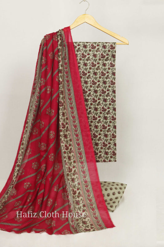 3Piece - Superior Printed Lawn Suit  BS2439