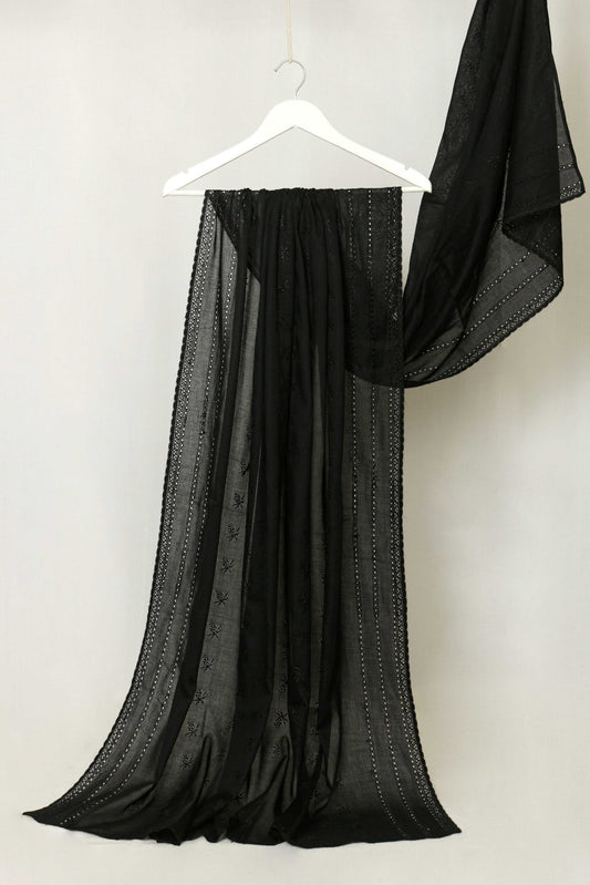 Embroidered Lawn Shawl Black  ELS15