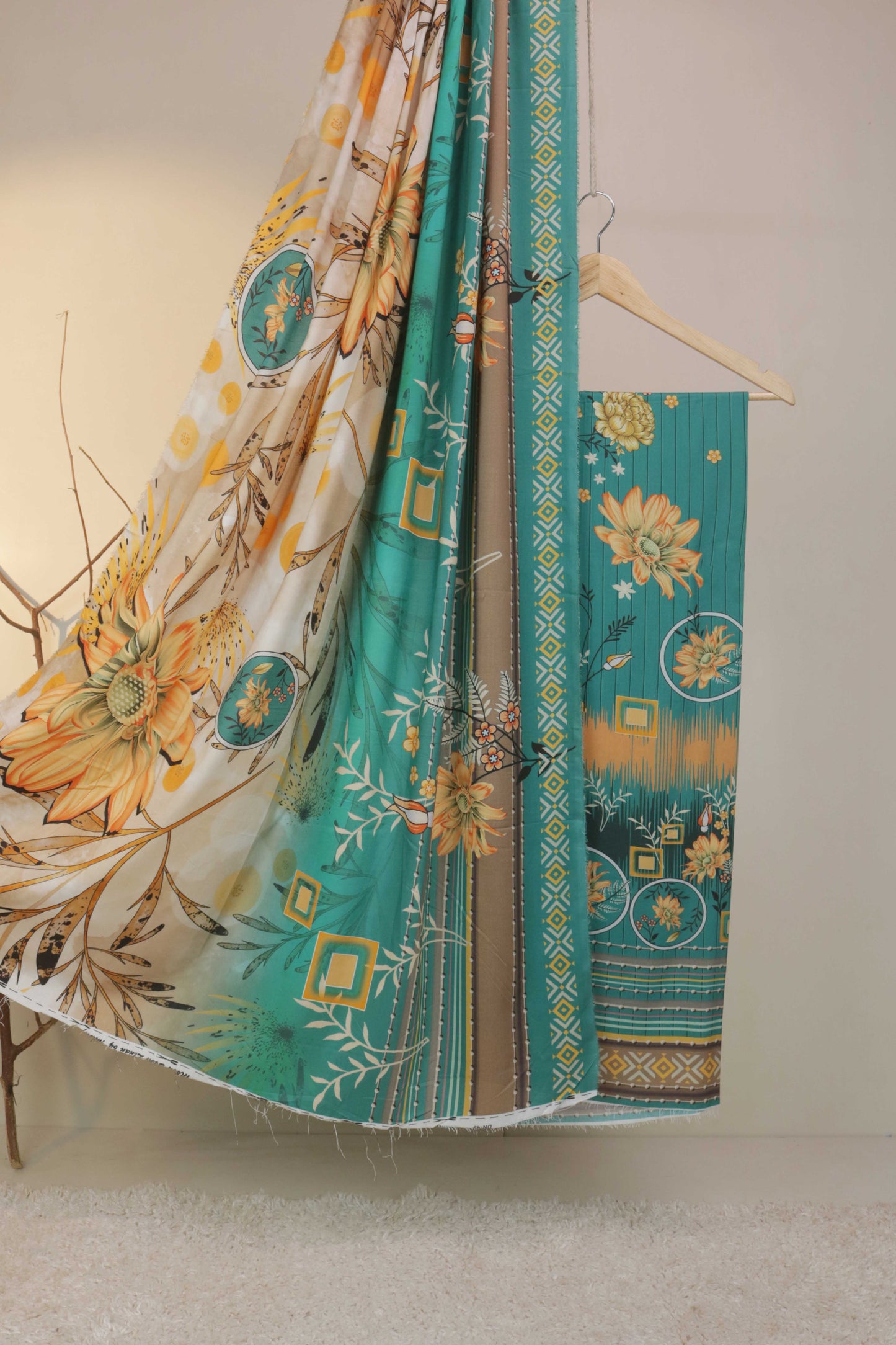 3Piece - Moonsoon  Linen Printed Suit MSST10
