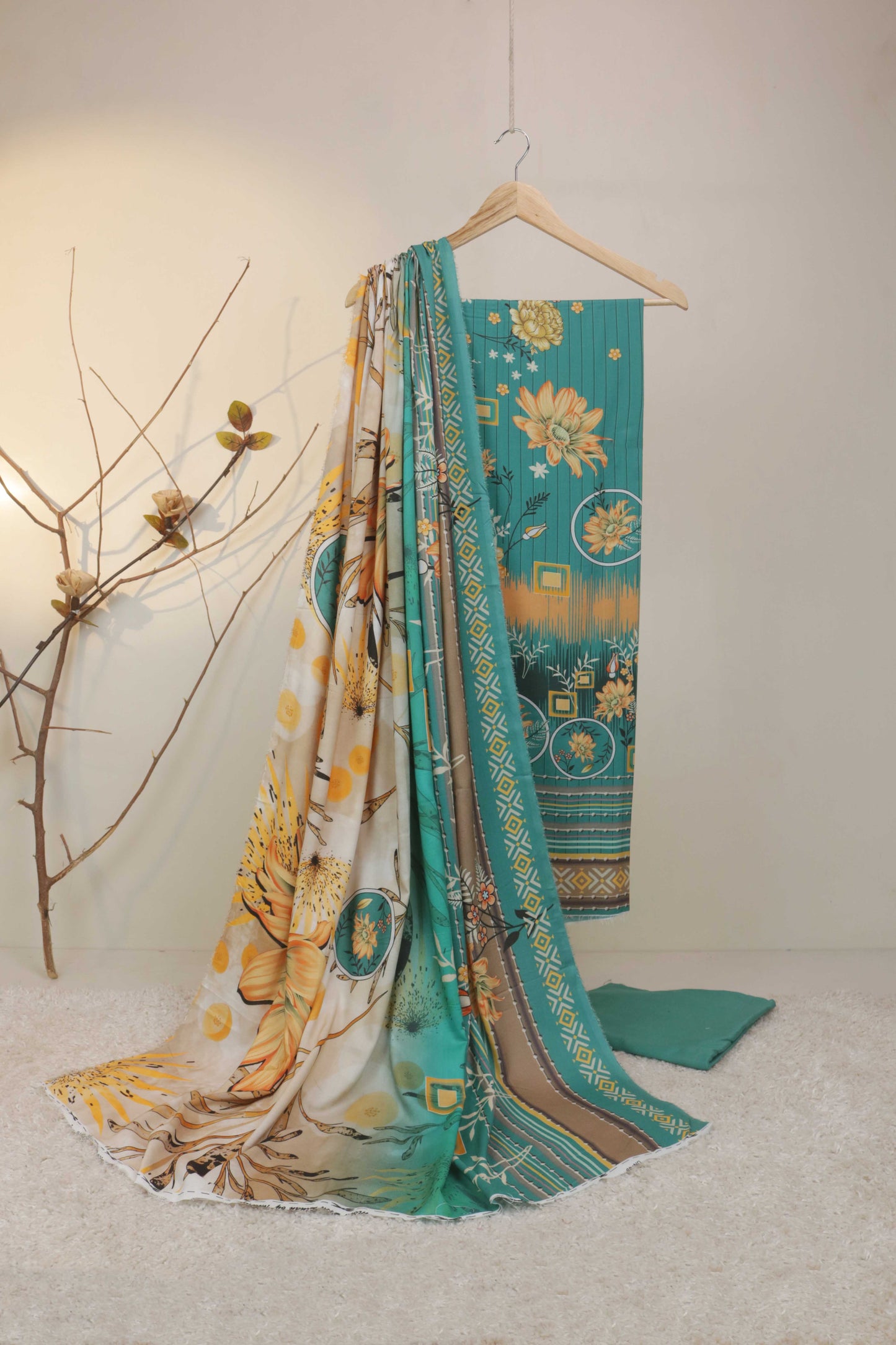3Piece - Moonsoon  Linen Printed Suit MSST10