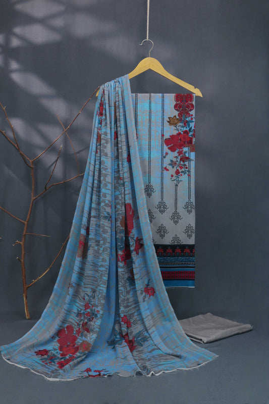 3Piece -Viscous Printed Suit VC27