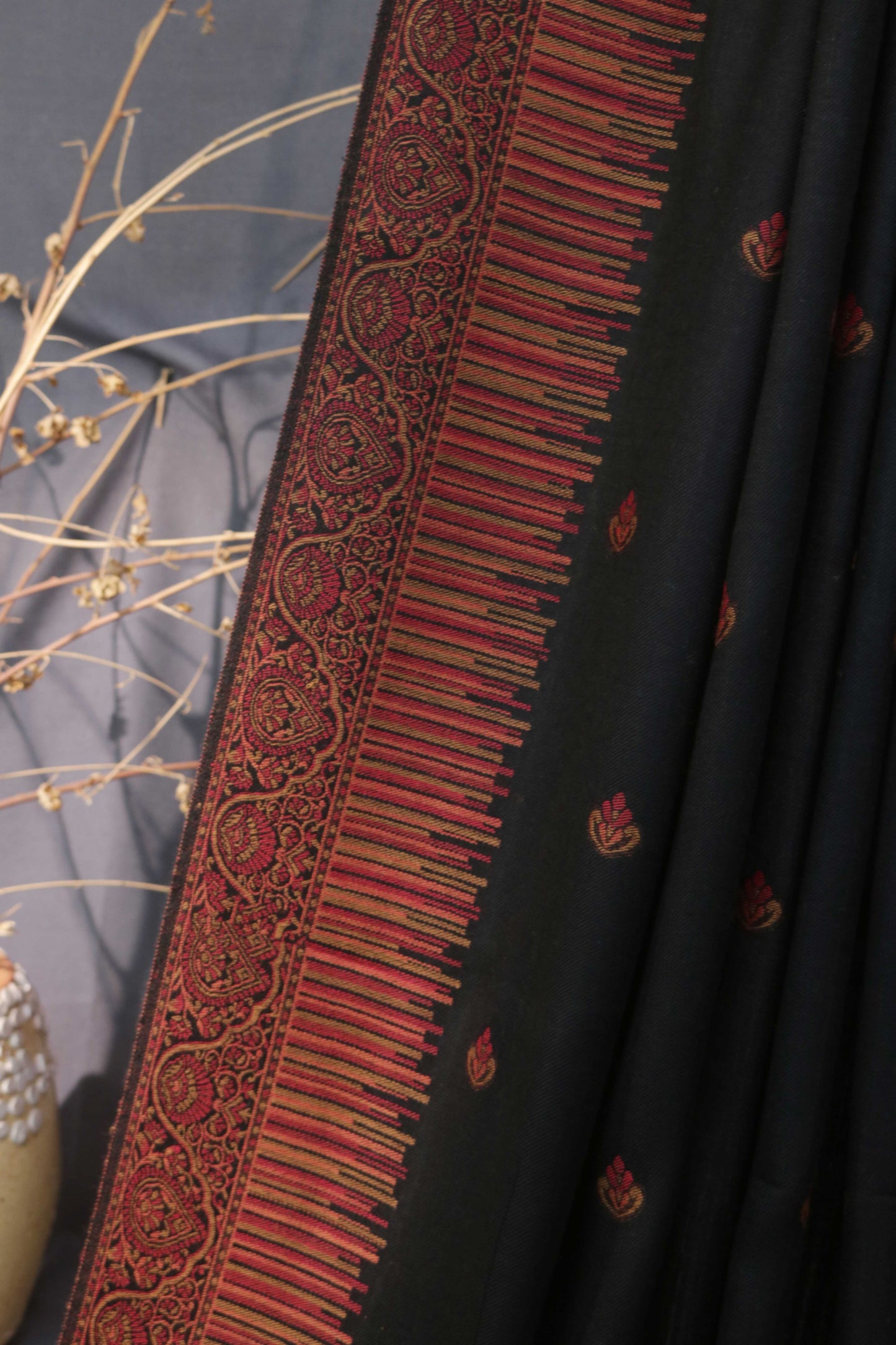 Kani Border Pashmina Shawl 3517B