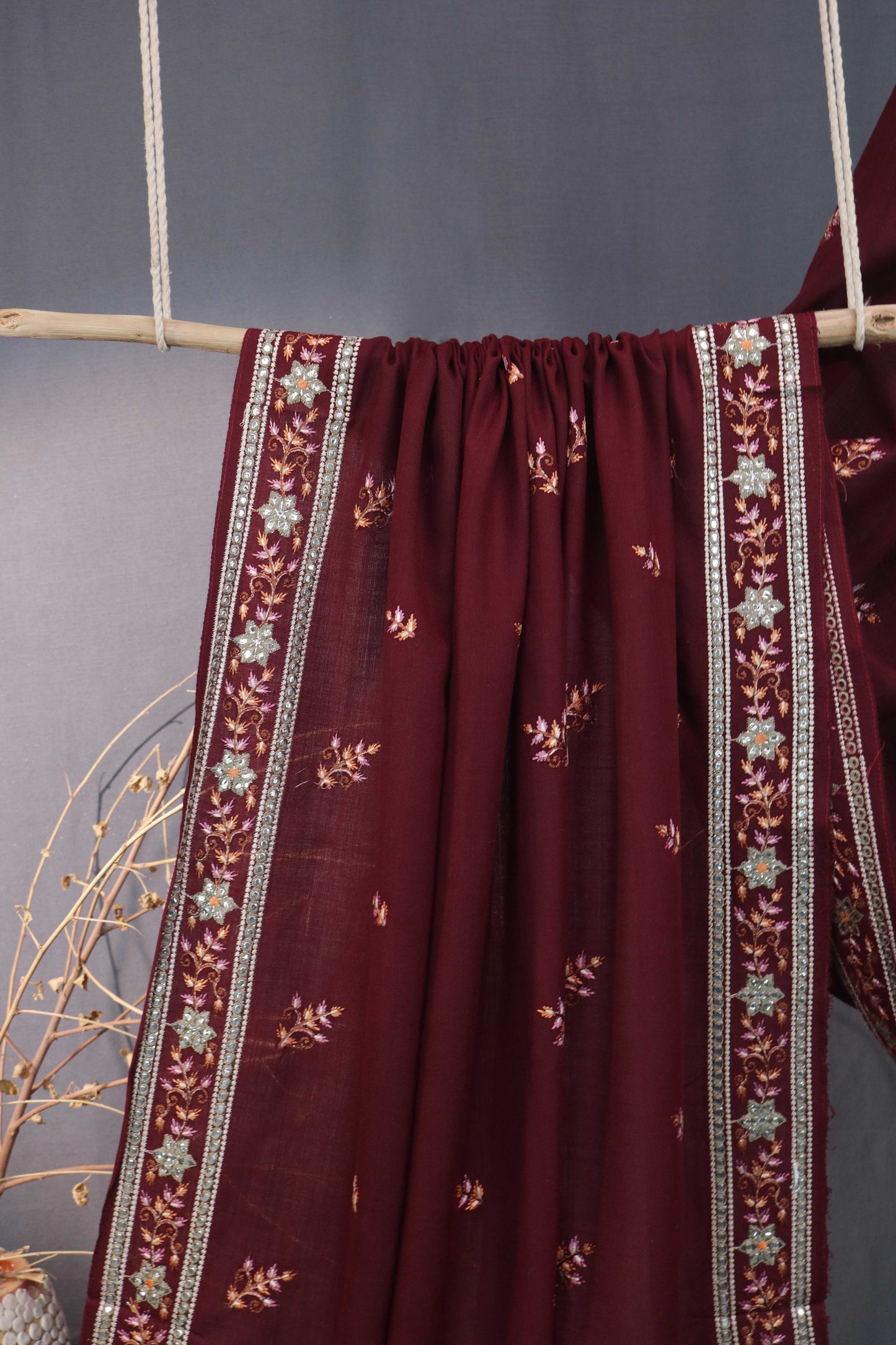 Embroidered  Pashmina Shawl 3507A
