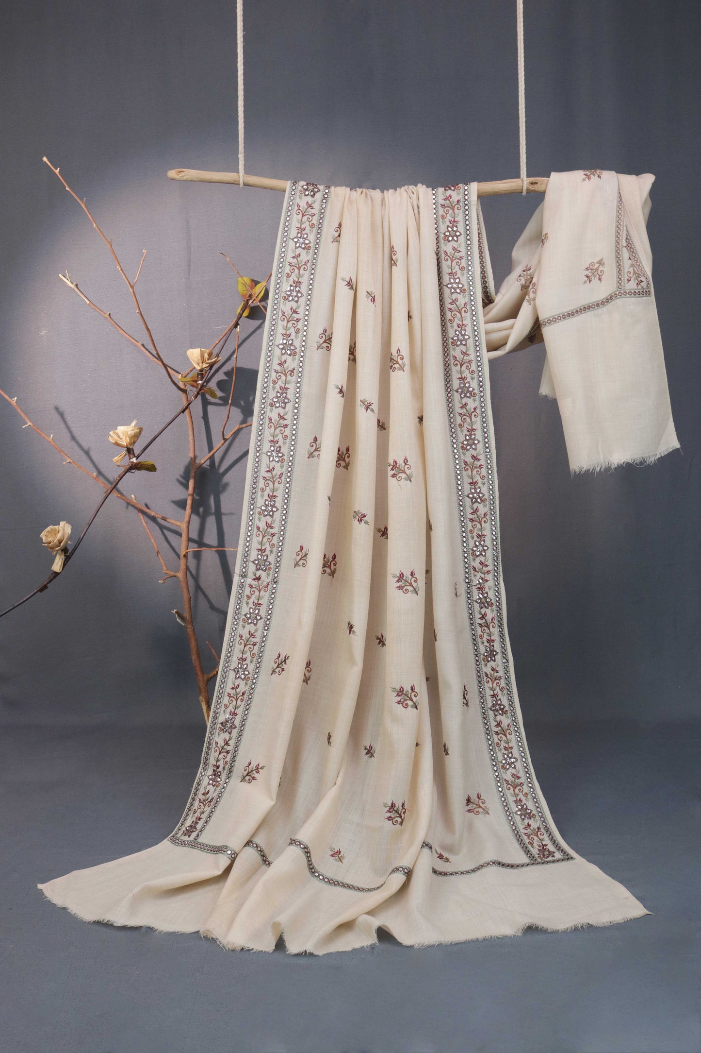 Embroidered  Pashmina Shawl 3507C