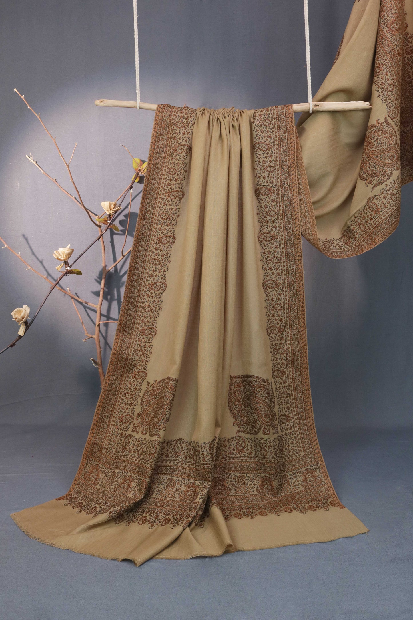 Kani Border Pashmina Shawl 3489C