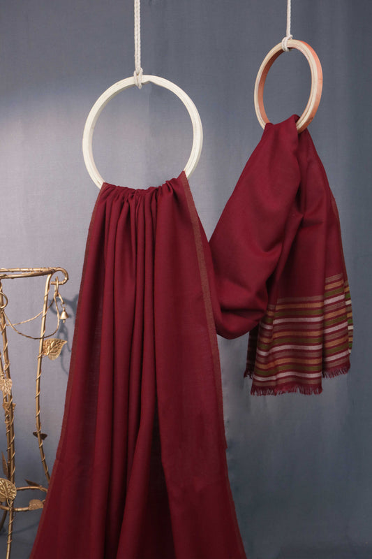 Zam Zam Lining Pashmina Shawl 3101 Mehroon