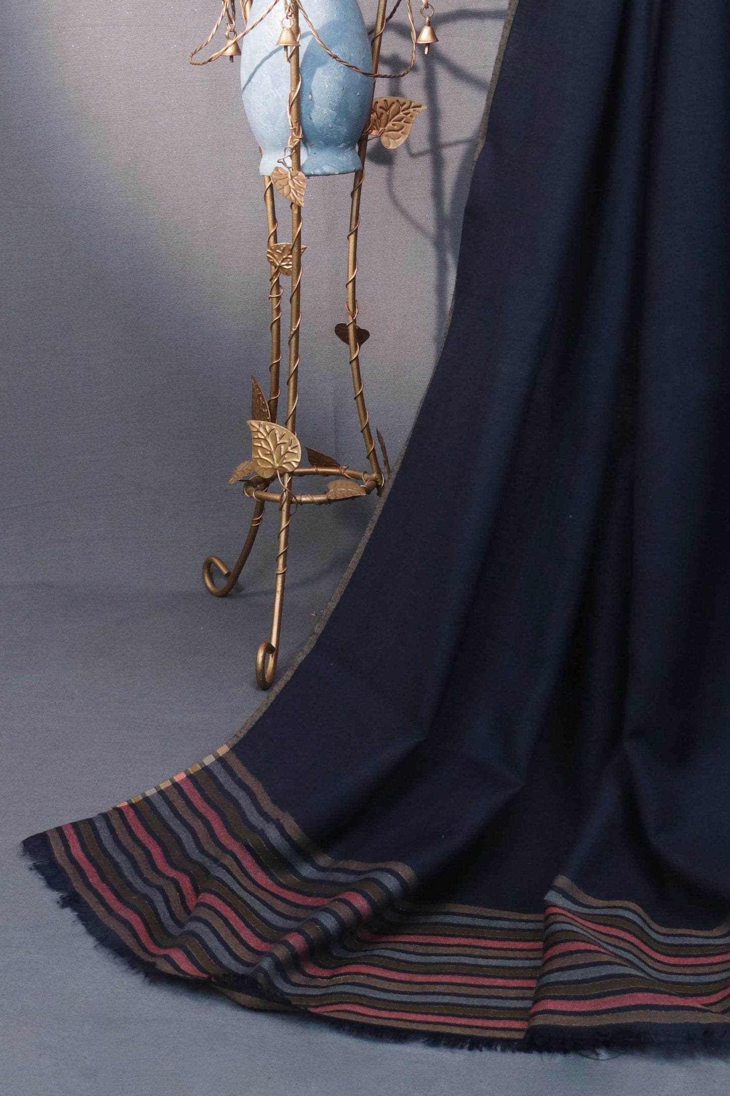 Zam Zam Lining Pashmina Shawl 3101 Navy Blue