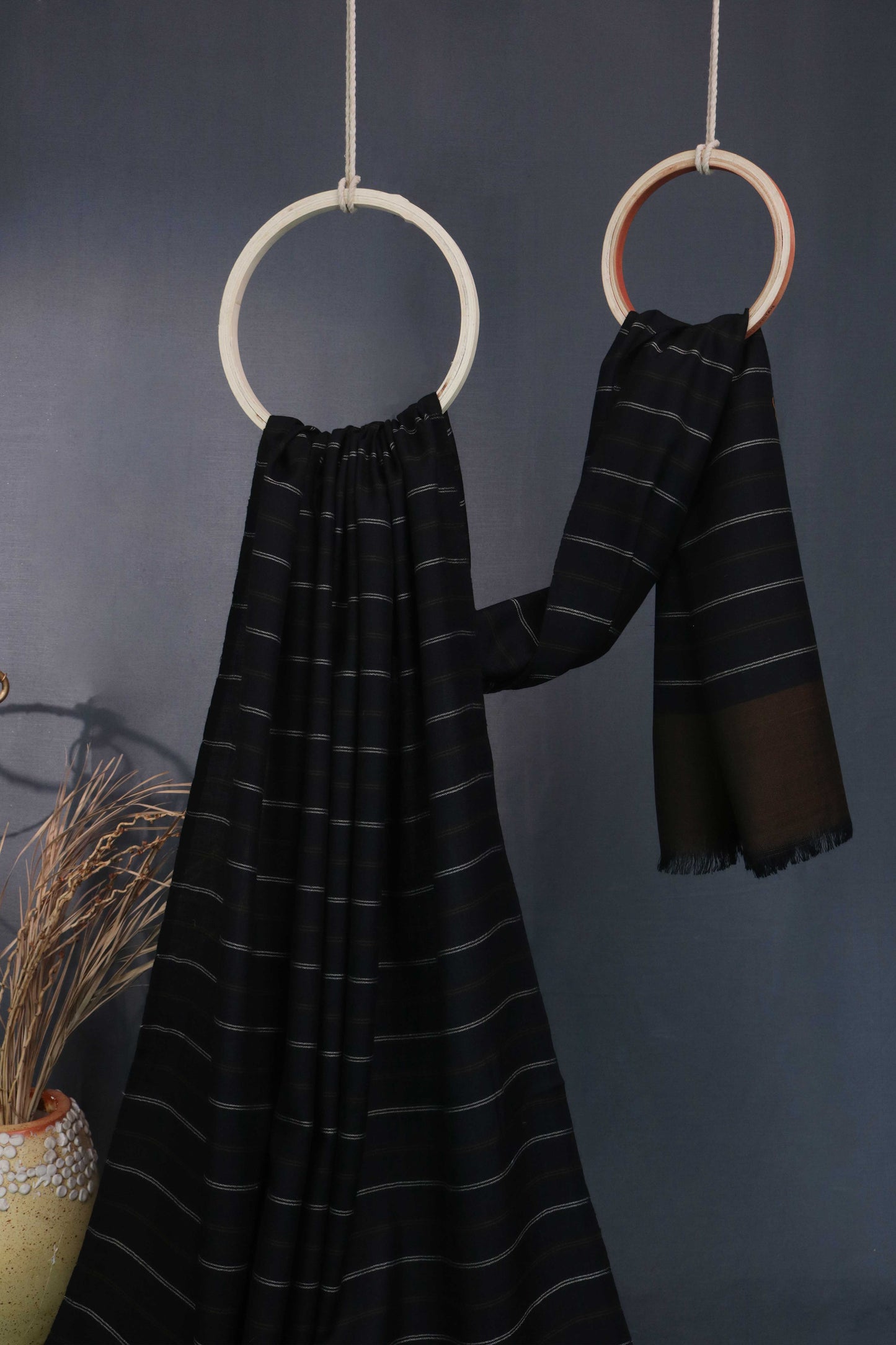 Zam Zam Lining Pashmina Shawl 3214 Black