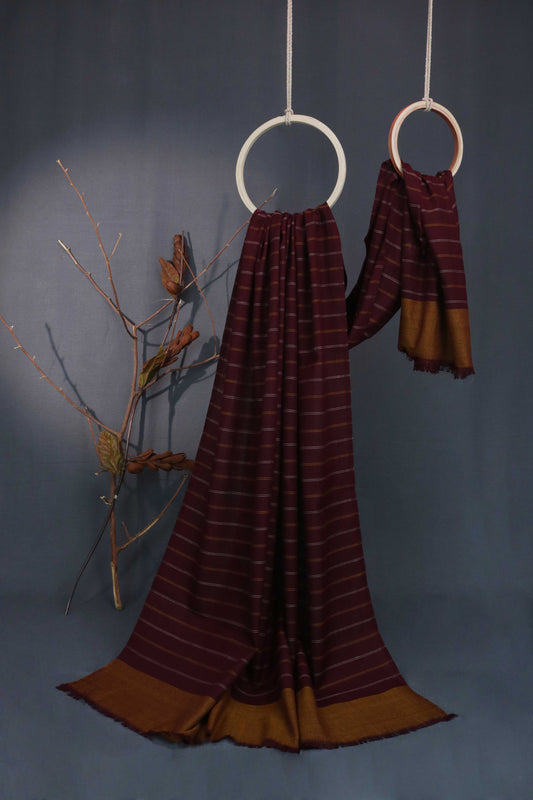 Zam Zam Lining Pashmina Shawl 3214 Mehroon2