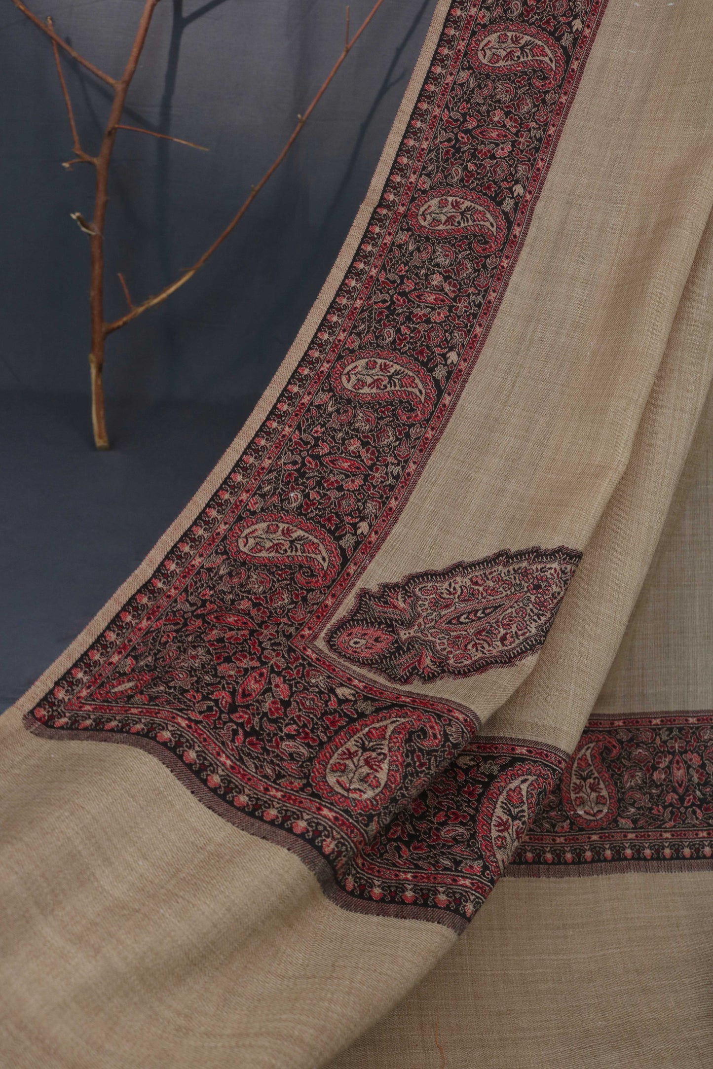 Kani Border Pashmina Shawl  HKSH01