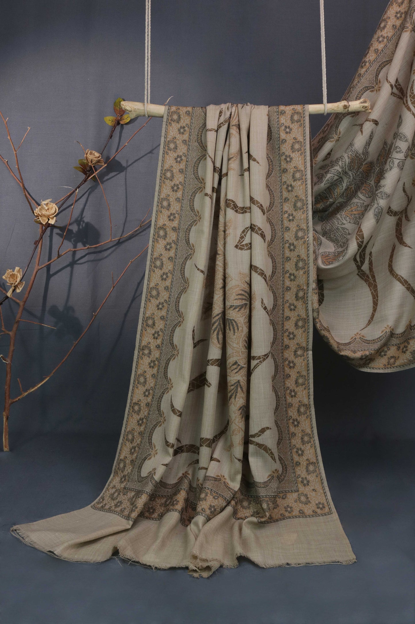Kani Border Pashmina Shawl 3522C