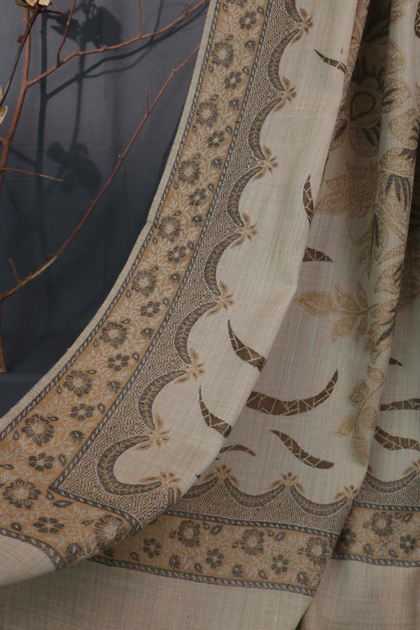Kani Border Pashmina Shawl 3522C